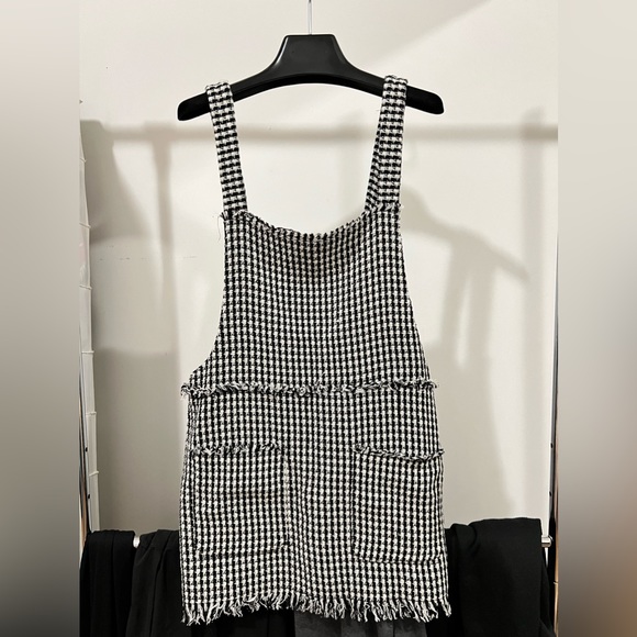 ZARA Black/white Gingham Overall Dress - Picture 2 of 3
